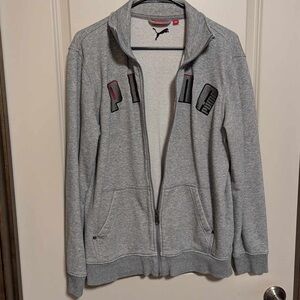 Men’s Gray Puma Zip Up Hoodie Size M